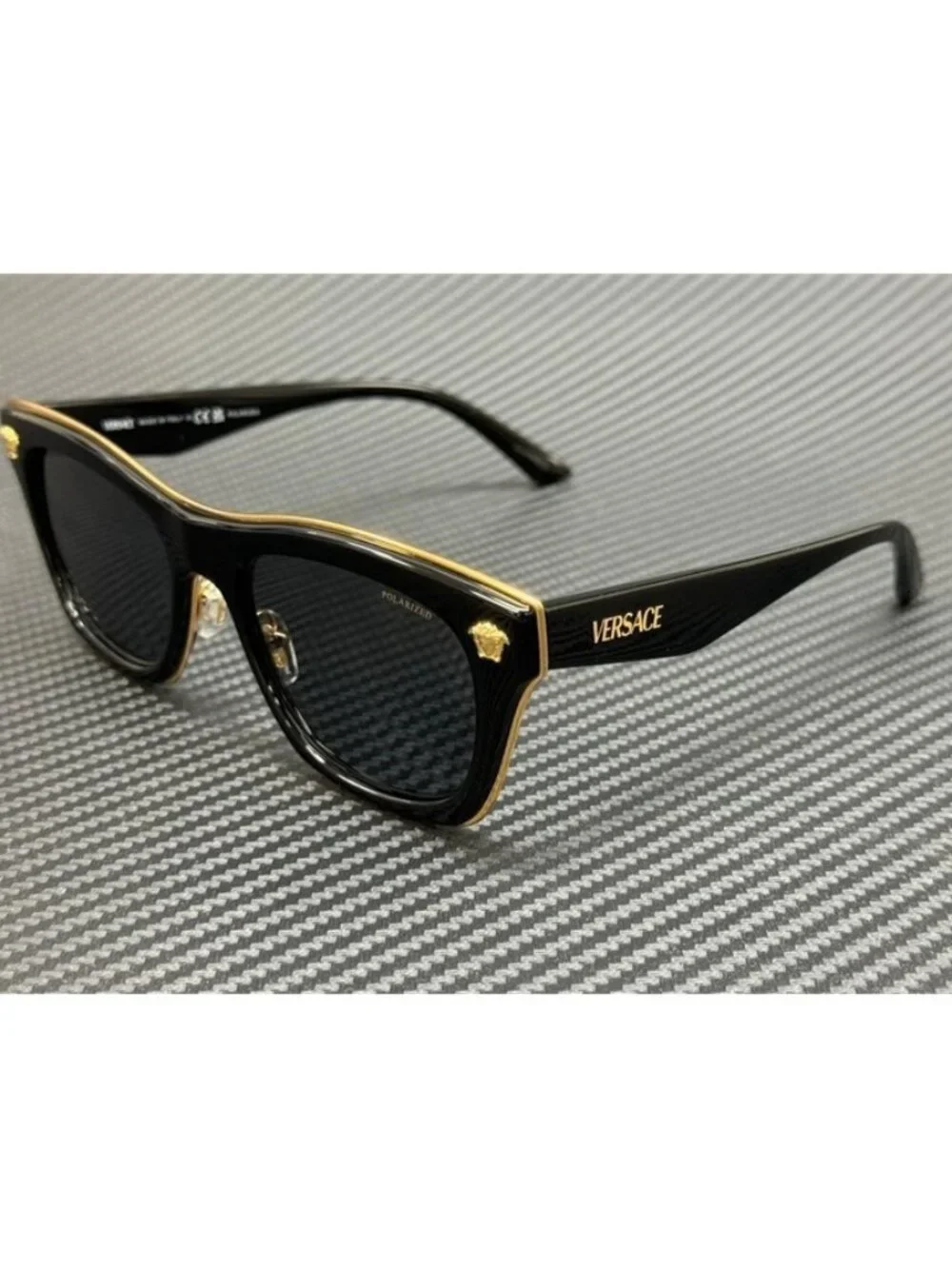 New Versace Men Black Sunglasses 53-18-145